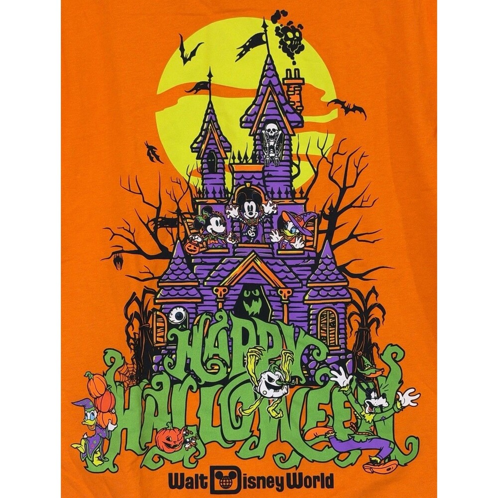 Walt Disney World Park Happy Halloween T-Shirt Medium Haunted House Pumpkin